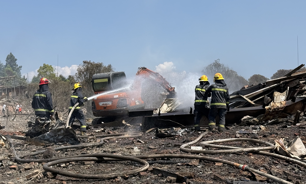 Rescue teams conduct on-site operations in Liuyang, a county-level under Changsha, Central China's Hunan Province on the morning of May 5, 2025. Photo: Yang Xun/ People's Daily