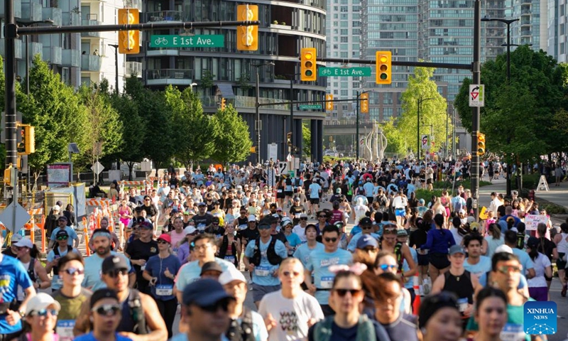 Runners compete during the 2026 Vancouver Marathon in Vancouver, Canada, on May 3, 2026. Photo: Xinhua