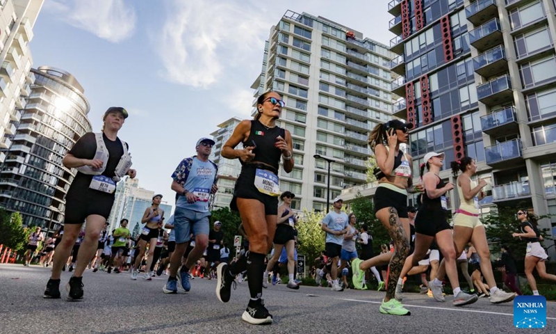 Runners compete during the 2026 Vancouver Marathon in Vancouver, Canada, on May 3, 2026. Photo: Xinhua