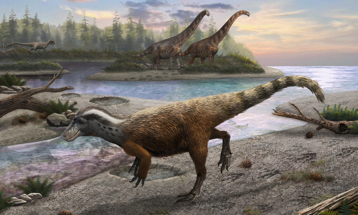 Coelurosaur trackway scene Photo: Courtesy of Xing Lida
