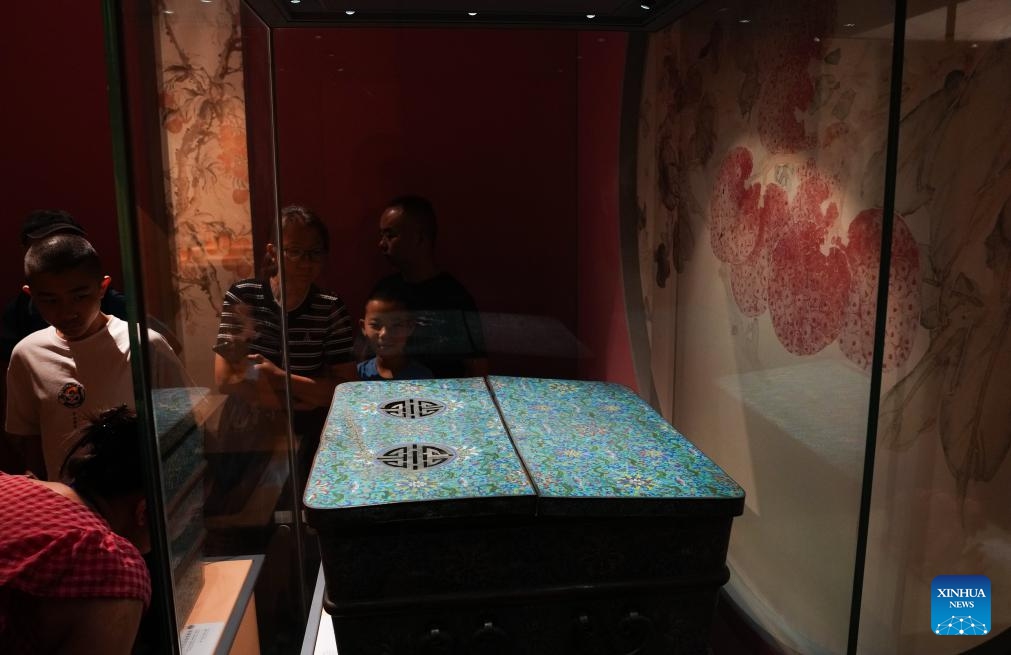 Visitors view exhibits during a Litchi-themed cultural exhibition in Haikou, south China's Hainan Province, May 5, 2026. (Photo: Xinhua)