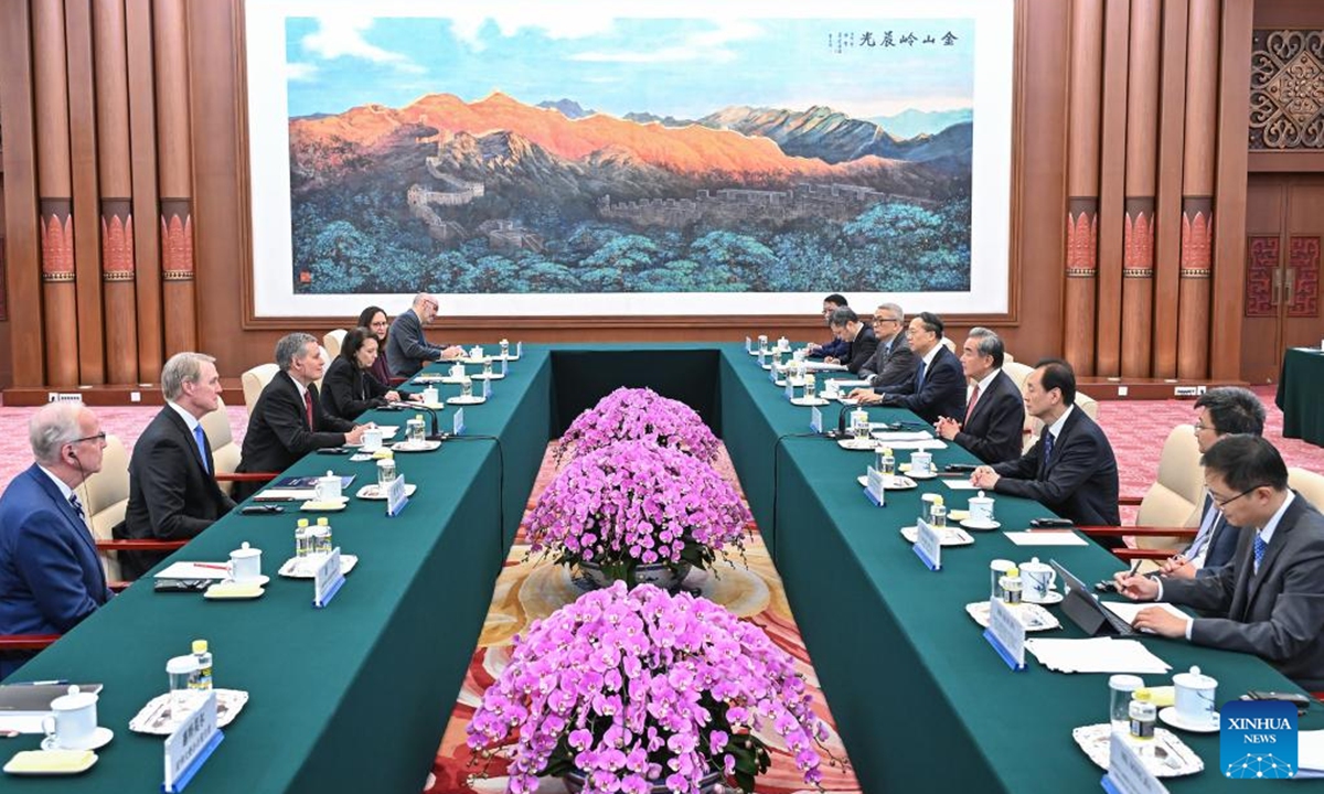 Chinese Foreign Minister Wang Yi, also a member of the Political Bureau of the Communist Party of China Central Committee, meets with a visiting delegation of U.S. senators led by Steve Daines in Beijing, capital of China, May 7, 2026. (Xinhua/Li Xin)