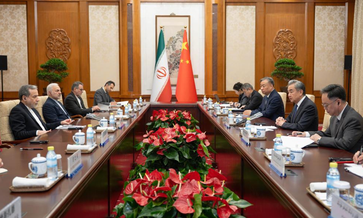 Chinese Foreign Minister Wang Yi, also a member of the Political Bureau of the Communist Party of China Central Committee, holds talks with Iranian Foreign Minister Seyyed Abbas Araghchi in Beijing, capital of China, May 6, 2026. (Photo: Xinhua)

