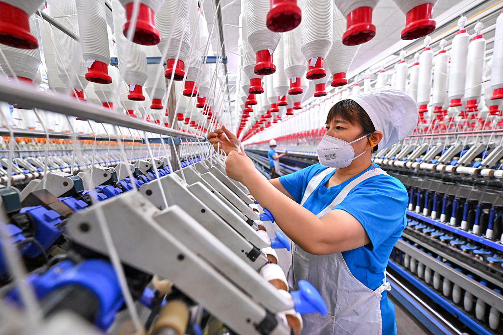 Workers at a textile company in Renshou county, Meishan, Southwest China's Sichuan Province, rush to complete orders on May 11, 2026. In recent years, the county has actively implemented policies to benefit enterprises and continuously increased its support for textile companies, promoting the transformation and upgrading of the textile industry to meet domestic and international market demand. Photo: VCG