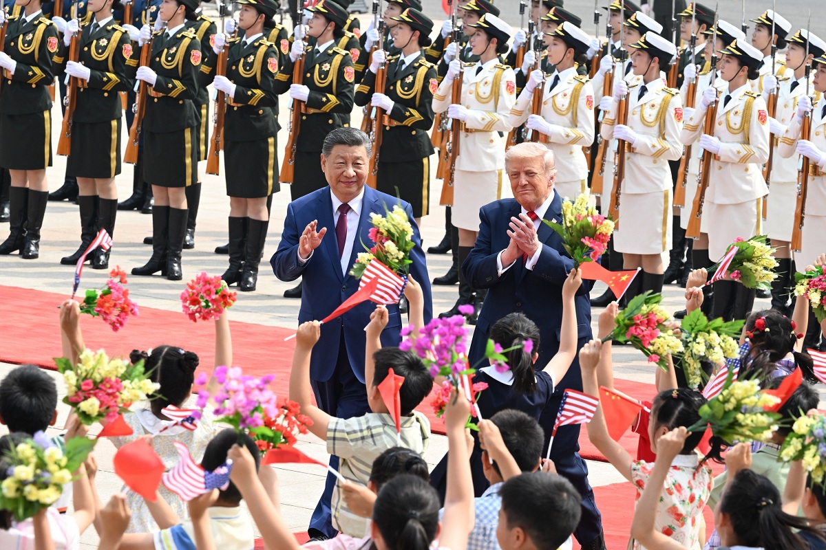 Chinese President Xi Jinping holds a welcome ceremony for US President Donald Trump, who is on a state visit to China, outside the Great Hall of the People prior to their talks in Beijing, capital of China, on May 14, 2026. Photo: Xinhua