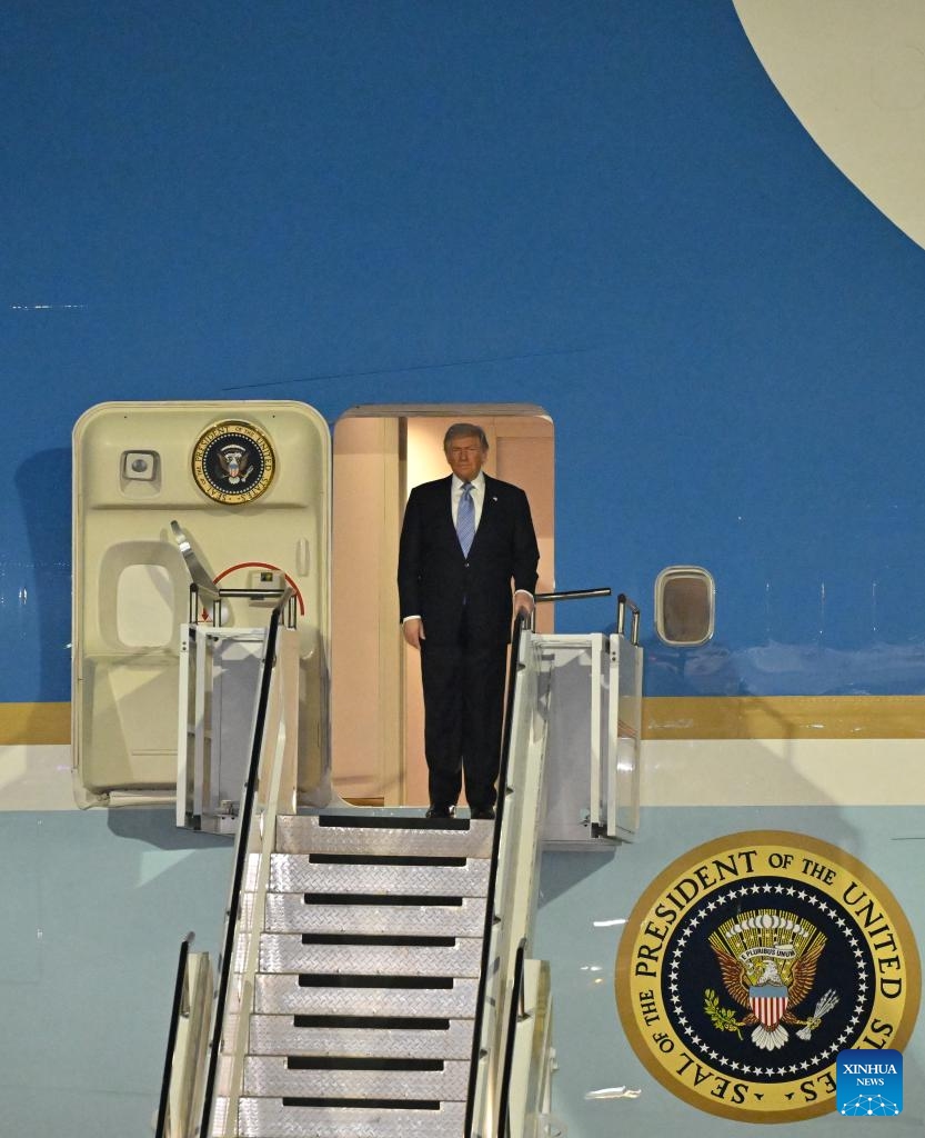 U.S. President Donald Trump arrives in Beijing on May 13, 2026, for a state visit to China. At the invitation of Chinese President Xi Jinping, Trump is visiting China from May 13 to 15. (Photo: Xinhua)