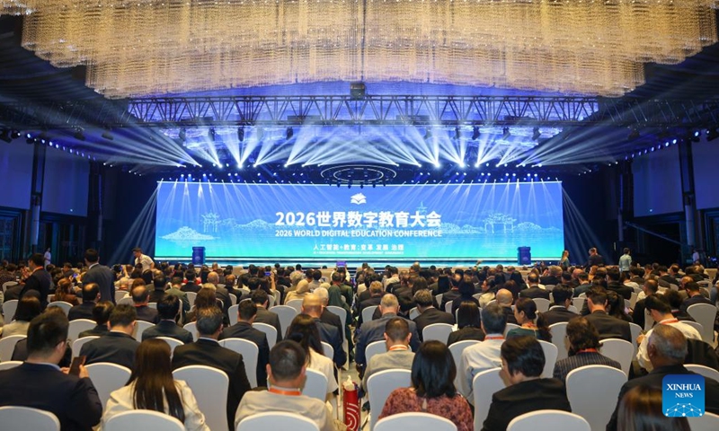 This photo taken on May 11, 2026 shows a scene at the opening ceremony of the 2026 World Digital Education Conference in Hangzhou, east China's Zhejiang Province.

The 2026 World Digital Education Conference kicked off here on Monday. Themed on AI+Education: Transformation Development Governance, this year's conference seeks to explore how AI can drive systemic educational transformation and promote high-quality educational development. An exhibition on achievements of global digital education is held during the conference. (Xinhua/Jiang Han)