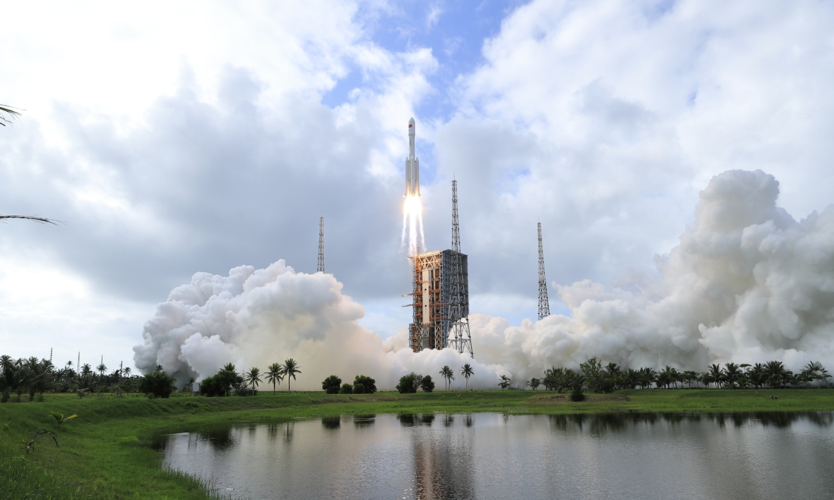 The cargo craft Tianzhou-10 blasts off from the Wenchang Spacecraft Launch Site on May 11, 2026 to deliver supplies, including artificial human embryos, ultra-thin solar cells and a greenhouse gas monitor, for its orbiting Tiangong space station. Photo: VCG