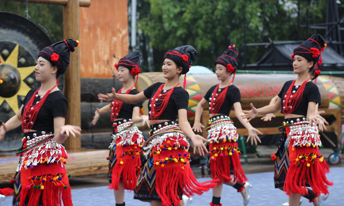 People dance to the music of Munao Zongge in Dehong Dai and Jingpo autonomous prefecture, Southwest China's Yunnan Province in 2026. Photo: Courtesy of the local publicity department