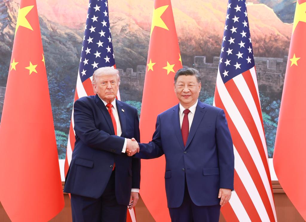 Chinese President Xi Jinping holds talks with US President Donald Trump, who is on a state visit to China, at the Great Hall of the People in Beijing, capital of China, May 14, 2026. (Xinhua/Ding Lin)