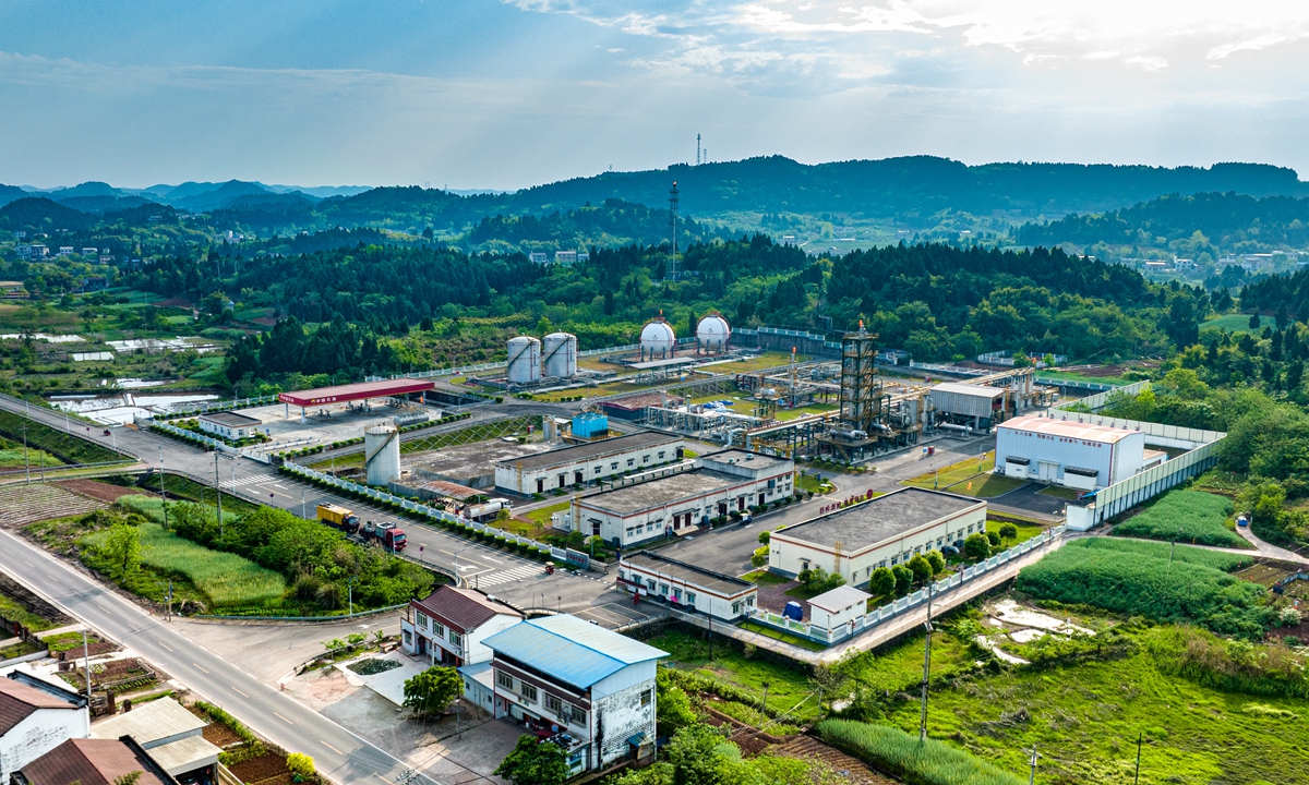 An oil & gas facility in Ziyang, Southwest China's Sichuan Province File photo: VCG