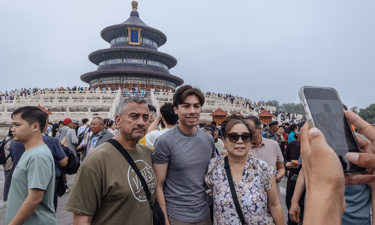 The Temple of Heaven in Beijing attracts a large number of tourists for visits and photos on May 15, 2026. The day before, leaders of China and US toured the site and posed for photos in front of the Hall of Prayer for Good Harvests. Photo: Li Hao/GT