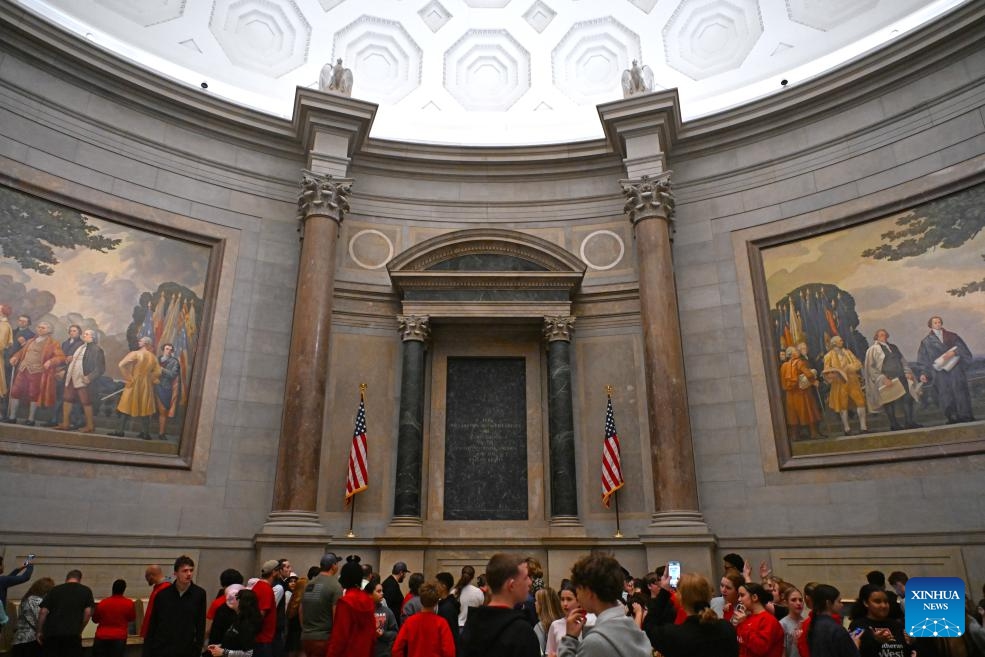 People visit the U.S. National Archives in Washington, D.C., the United States, May 7, 2026. (Photo: Xinhua)