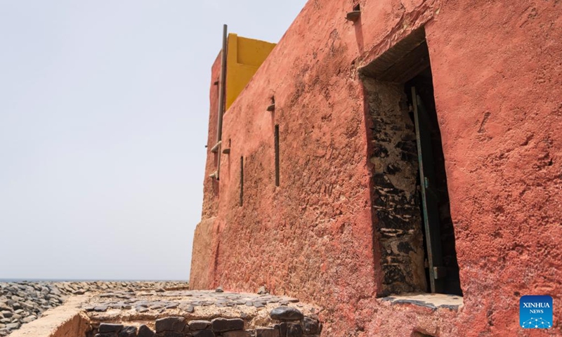 This photo taken on May 16, 2026 shows the Door of No Return, a departure point for slaves during the slavery period, in the House of Slave on Goree Island in Senegal. Goree Island lies off the coast of Senegal, opposite Dakar. Ruled in succession by the Portuguese, Dutch, English and French, it was the largest slave-trading center on the African coast from the 15th to the 19th century. (Xinhua/Xie Jianfei)