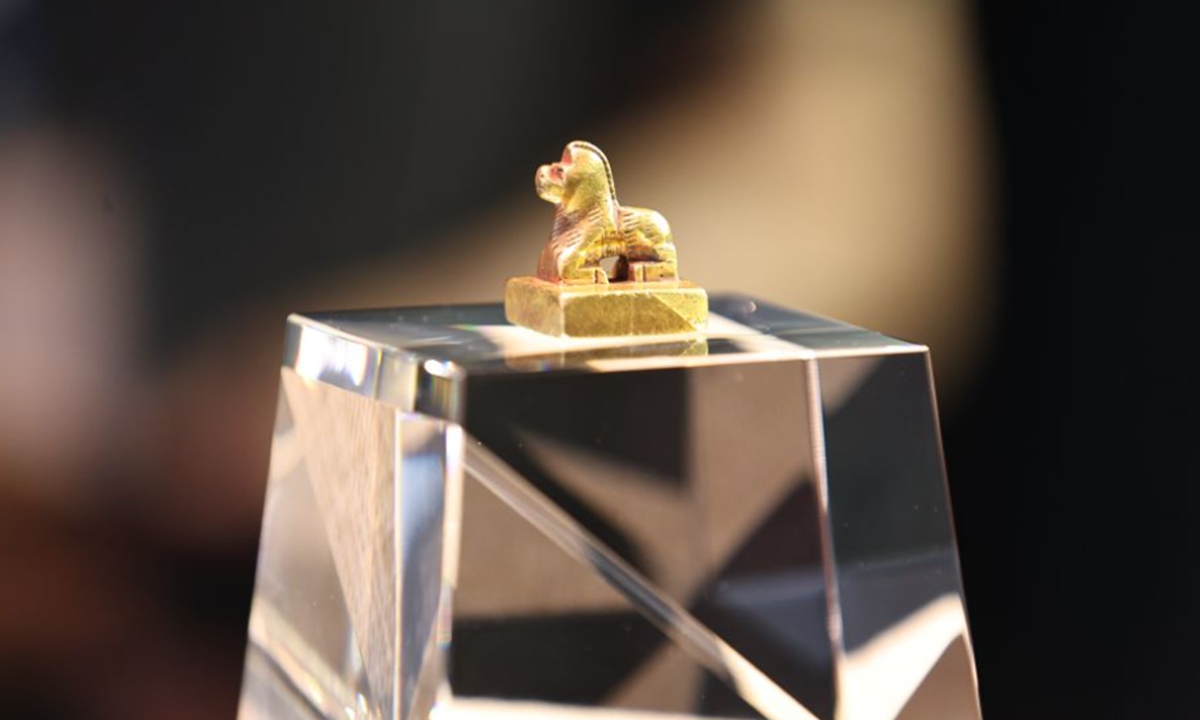 The only known Jin Dynasty gold official seal issued to Koguryo Photo: Xinhua