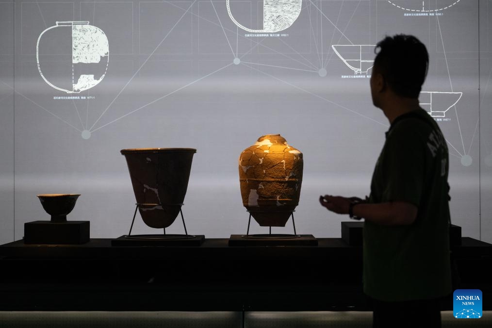 A man visits the museum of the Shijiahe site, the ruins of a prehistoric city, in Shijiahe Town of Tianmen City, central China's Hubei Province, May 18, 2026. The museum will open to the public on Tuesday (Photo: Xinhua)