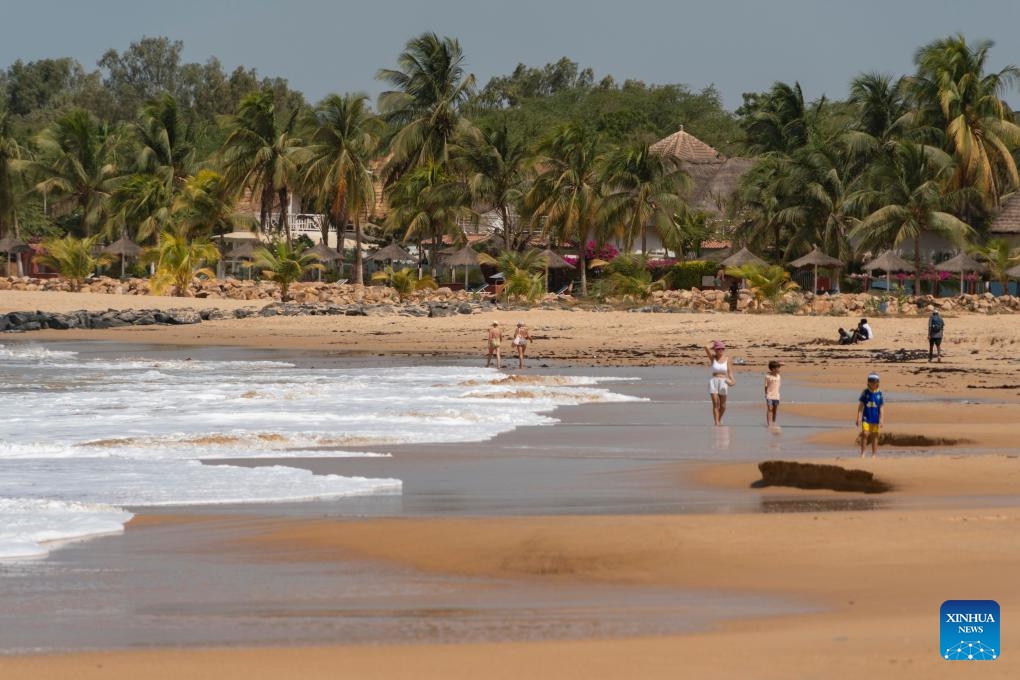 Photo taken on May 10, 2026 shows the general view of Saly Beach West, in Saly, Senegal, where beach handball, beach volleyball, beach wrestling, coastal rowing, sailing and triathlon events will be hosted during the Dakar 2026 Youth Olympic Games. With less than six months to go before the opening of the Dakar 2026 Youth Olympic Games, preparations have entered the final sprint stage. The Games will be held in three locations in Senegal - Dakar, Diamniadio and Saly. (Photo: Xinhua)