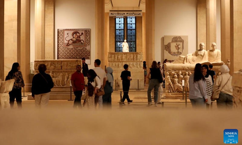 People visit the Beirut National Museum in Beirut, Lebanon, on May 17, 2026. The Beirut National Museum opened its doors to the public free of charge on Sunday, inviting visitors to explore Lebanon's ancient civilizations and archaeological treasures ahead of the International Museum Day which falls on May 18. (Photo: Xinhua)