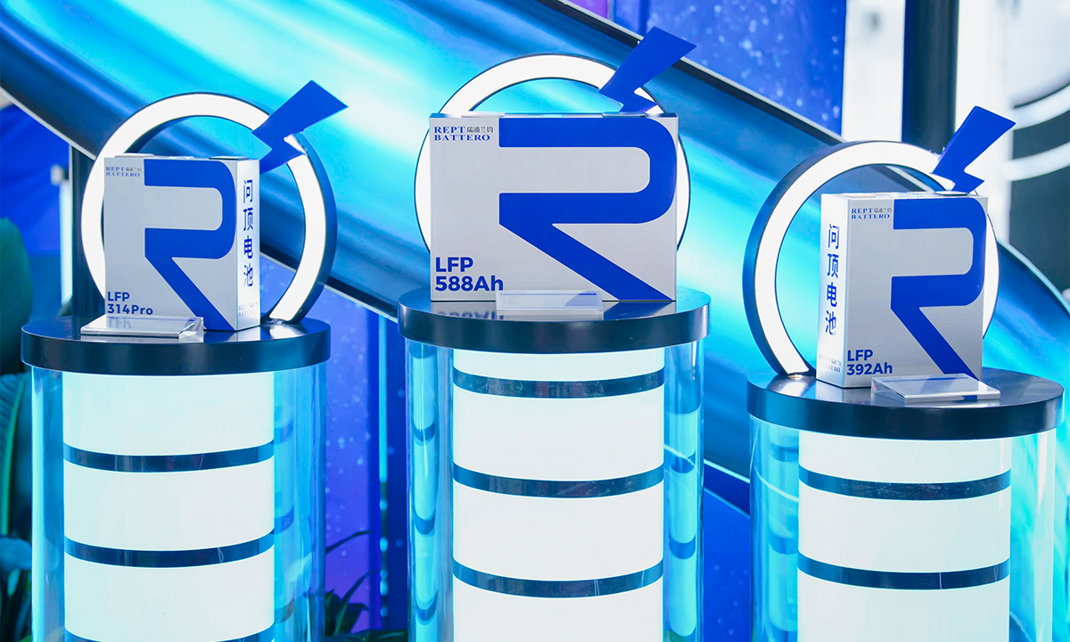 Photo: REPT BATTERO Wending? energy storage products on display at CIBF 2026