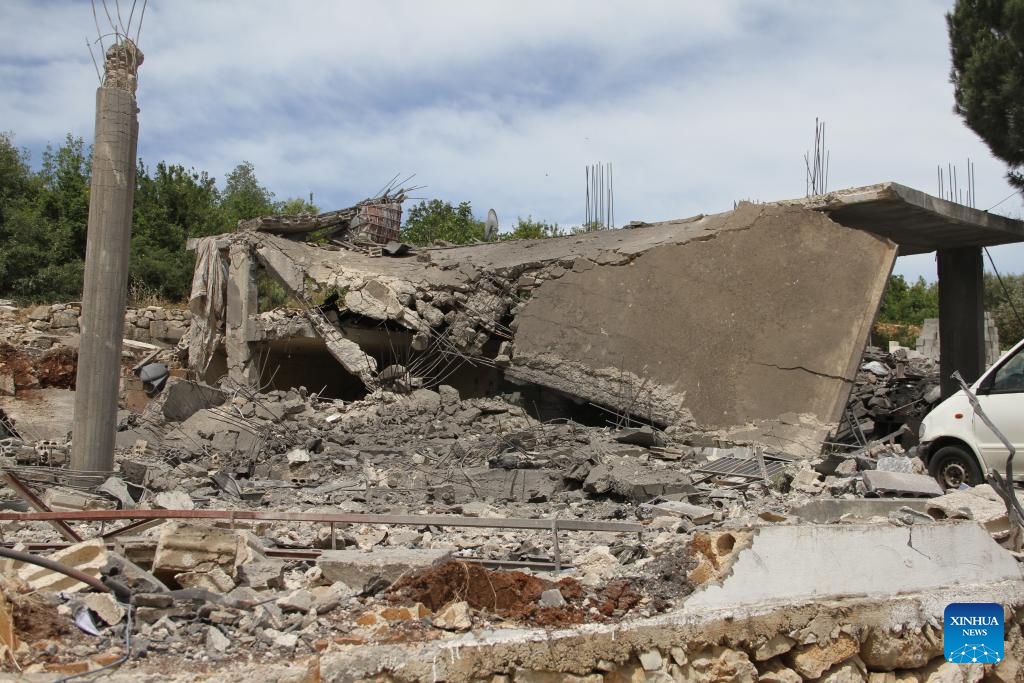 This photo taken on May 19, 2026 shows destroyed buildings after an Israeli airstrike in the city of Nabatieh, southern Lebanon. On April 23, Washington said Israel and Lebanon agreed to extend the ceasefire by three weeks. On Friday, Washington said the two sides agreed to extend the ceasefire for another 45 days. Despite the truce, Israel has continued carrying out strikes in Lebanon, while Hezbollah has also launched attacks on northern Israel and Israeli military positions in southern Lebanon. (Photo: Xinhua)