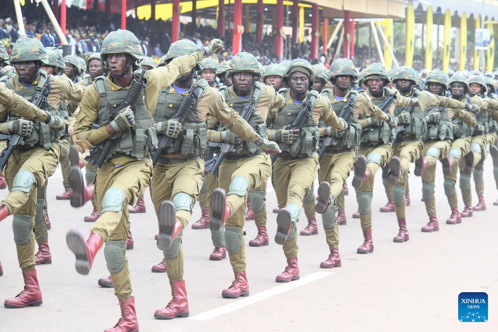 Defense forces parade during the National Day celebrations in Yaounde, capital of Cameroon, on May 20, 2026. Cameroon on Wednesday marked the 54th anniversary of its National Day with military and civilian parades held across the country. (Photo: Xinhua)