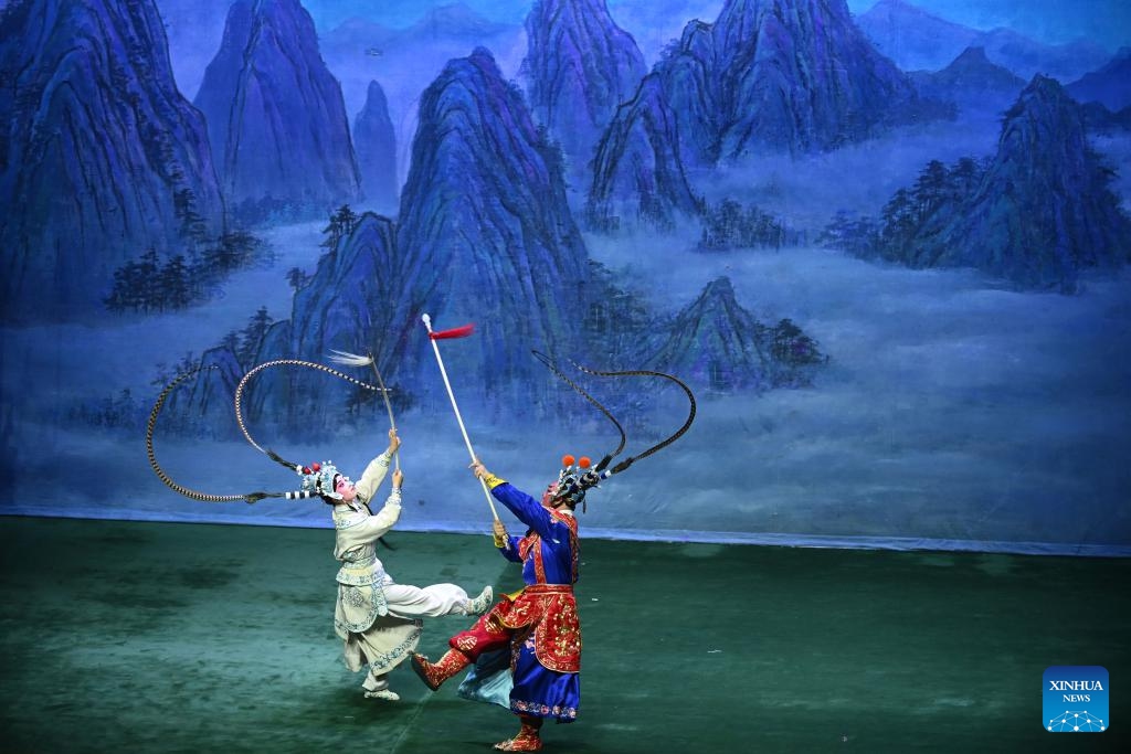 Artists of the China National Peking Opera Company perform at the National Theatre in Brasilia, Brazil, May 19, 2026. A tour performance presented by the China National Peking Opera Company to mark the China-Brazil Cultural Year was staged here in Brasilia on Tuesday. (Photo: Xinhua)