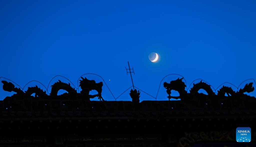 This photo taken on May 20, 2026 shows the planet of Jupiter next to the moon in the sky over Jiamusi City, northeast China's Heilongjiang Province. (Photo: Xinhua)
