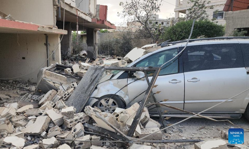 This photo taken by a cellphone on May 18, 2026 shows the destruction left by an Israeli airstrike in Baalbek, Lebanon. At least six people were killed in the latest attacks, including two Palestinians in the Baalbek district of eastern Lebanon after a guided missile struck their apartment shortly after midnight. The victims were identified as Wael Abdel Halim, a commander in the Palestinian Islamic Jihad, and his 17-year-old daughter Rama, according to the Lebanese National News Agency (NNA). (Photo: Xinhua)