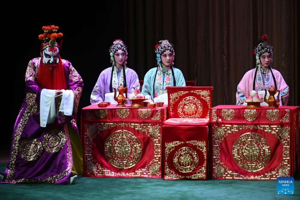 Artists of the China National Peking Opera Company perform at the National Theatre in Brasilia, Brazil, May 19, 2026. A tour performance presented by the China National Peking Opera Company to mark the China-Brazil Cultural Year was staged here in Brasilia on Tuesday. (Photo: Xinhua)