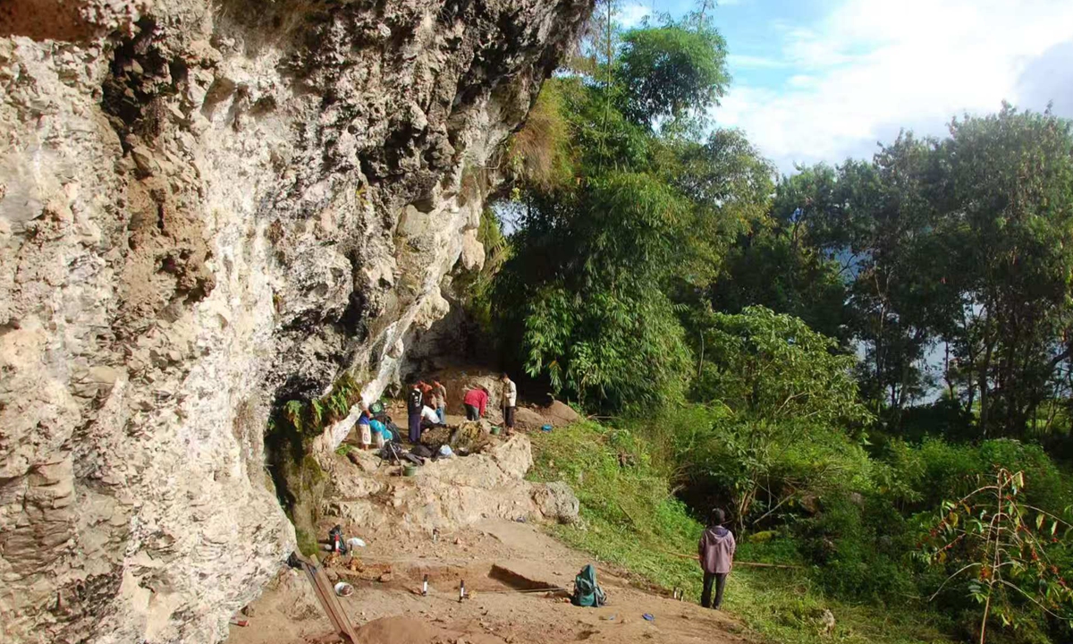 An active archaeological excavation site in Indonesia Photo: Courtesy of Kunming Institute of Zoology under the Chinese Academy of Sciences 