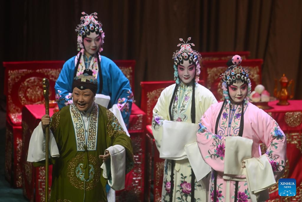 Artists of the China National Peking Opera Company perform at the National Theatre in Brasilia, Brazil, May 19, 2026. A tour performance presented by the China National Peking Opera Company to mark the China-Brazil Cultural Year was staged here in Brasilia on Tuesday. (Photo: Xinhua)