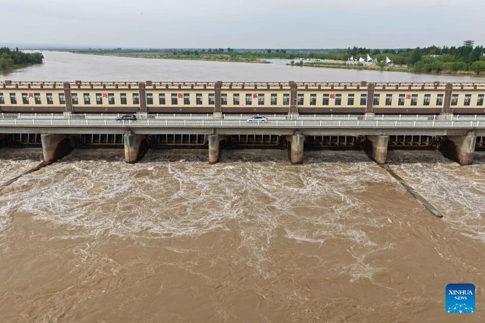 An aerial drone photo taken on May 19, 2026 shows the Sanshenggong Water Control Project in north China's Inner Mongolia Autonomous Region. Sanshenggong Water Control Project is a large scale dam project mainly designed for irrigation purposes, with functions including flood control, power generation, water supply and transportation. (Photo: Xinhua)