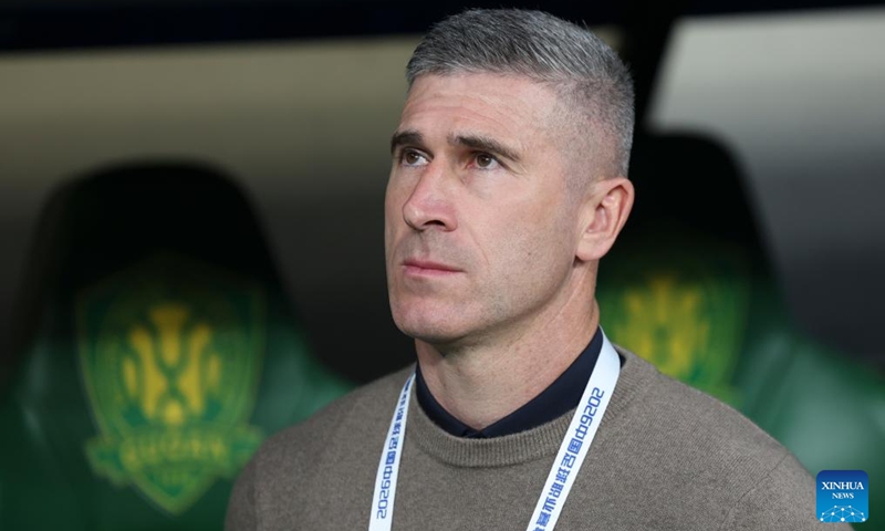 Nick Montgomery, head coach of Beijing Guoan, is seen before the 14th round match between Beijing Guoan and Henan FC at the 2026 season Chinese Football Super League (CSL) in Beijing, capital of China, May 23, 2026. (Xinhua/Hu Xingyu)