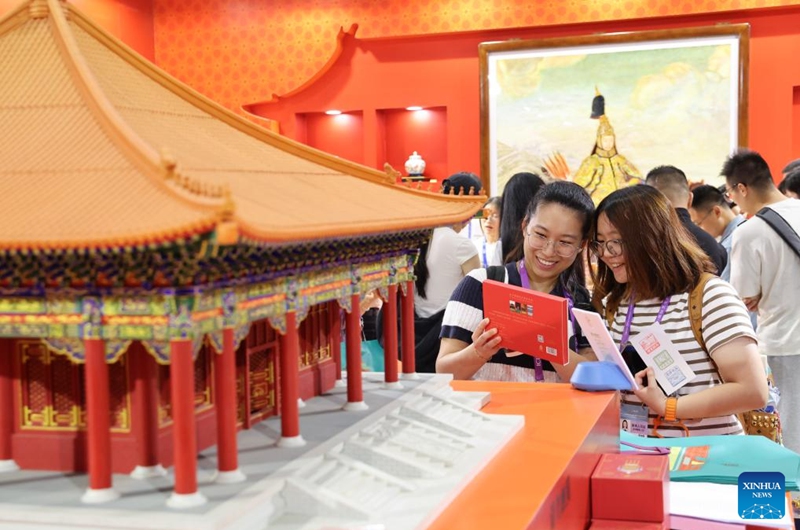 Visitors select creative cultural products at the booth of the Palace Museum during the 22nd China (Shenzhen) International Cultural Industries Fair in Shenzhen, south China's Guangdong Province, May 22, 2026.

The 22nd China (Shenzhen) International Cultural Industries Fair kicked off here on Thursday, showcasing over 120,000 cultural products. The Creative China exhibition area brings together domestic cultural IPs, sci-tech innovation products, cultural and tourism products, intangible cultural heritage products, and popular creative cultural products. Creative cultural products from more than 30 famous domestic cultural heritage institutions and museums are also showcased during the event, attracting numerous visitors. Photo: Xinhua