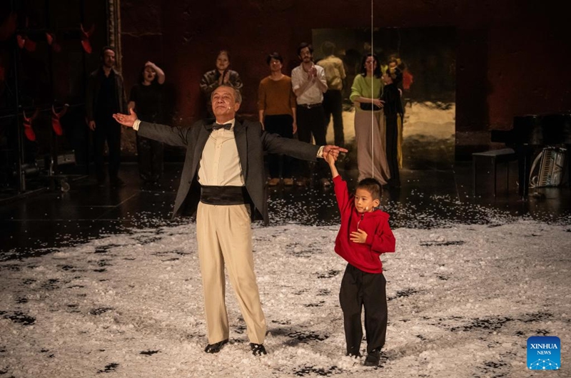 Actors greet the audience after the performance of the musical theater production The Little Prince in Paris, France, on May 22, 2026. The Chinese-French co-produced musical theater production The Little Prince, a key project of the 2025-2026 China-France cultural exchange program, premiered on Friday in Paris. Photo: Xinhua