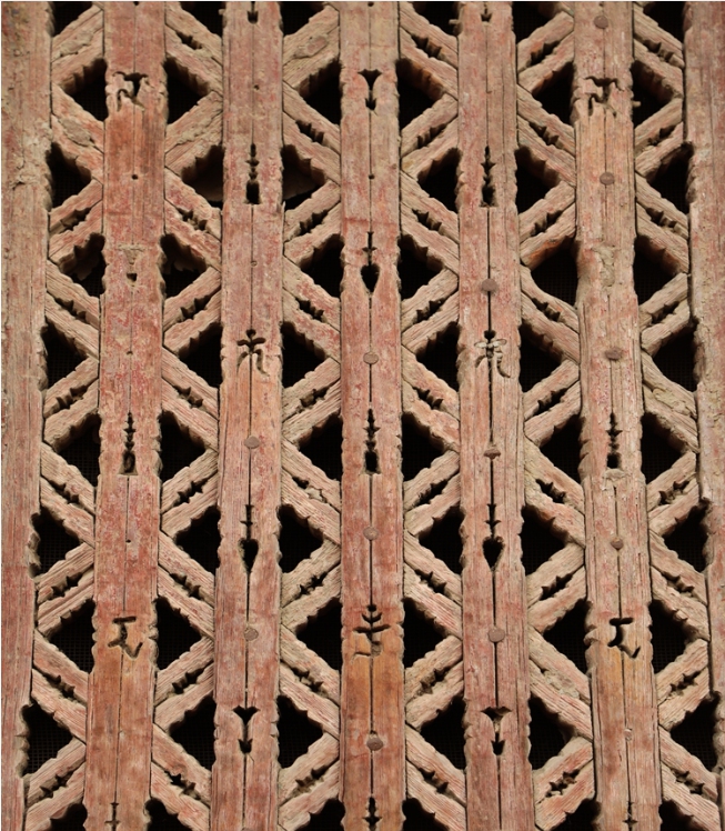 A part of a door is seen to be decorated with motifs on the Manjusri Hall. It dates back to the Liao Dynasty (916-1125). Photo: VCG