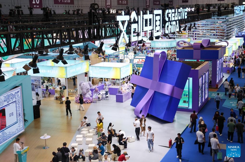 This photo taken on May 22, 2026 shows a scene at the Creative China exhibition area of the 22nd China (Shenzhen) International Cultural Industries Fair in Shenzhen, south China's Guangdong Province.

The 22nd China (Shenzhen) International Cultural Industries Fair kicked off here on Thursday, showcasing over 120,000 cultural products. The Creative China exhibition area brings together domestic cultural IPs, sci-tech innovation products, cultural and tourism products, intangible cultural heritage products, and popular creative cultural products. Creative cultural products from more than 30 famous domestic cultural heritage institutions and museums are also showcased during the event, attracting numerous visitors. Photo: Xinhua