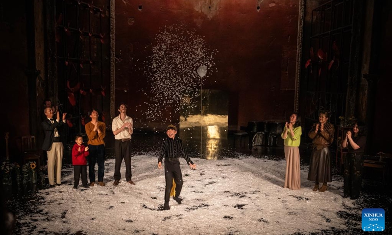 Actors greet the audience after the performance of the musical theater production The Little Prince in Paris, France, on May 22, 2026. The Chinese-French co-produced musical theater production The Little Prince, a key project of the 2025-2026 China-France cultural exchange program, premiered on Friday in Paris. Photo: Xinhua