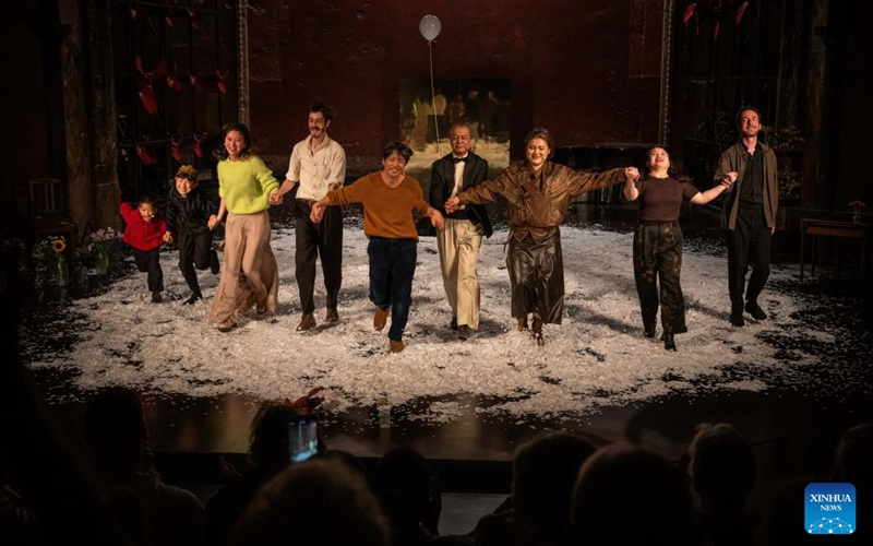 Actors greet the audience after the performance of the musical theater production The Little Prince in Paris, France, on May 22, 2026. The Chinese-French co-produced musical theater production The Little Prince, a key project of the 2025-2026 China-France cultural exchange program, premiered on Friday in Paris. Photo: Xinhua