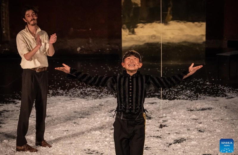Actors greet the audience after the performance of the musical theater production The Little Prince in Paris, France, on May 22, 2026. The Chinese-French co-produced musical theater production The Little Prince, a key project of the 2025-2026 China-France cultural exchange program, premiered on Friday in Paris. Photo: Xinhua