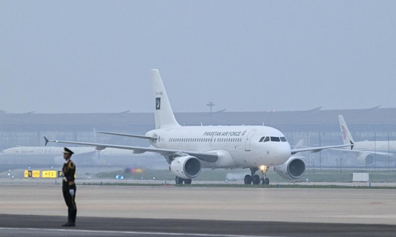 Pakistani Prime Minister Shehbaz Sharif arrives in Beijing, capital of China, May 24, 2026. (Xinhua/Li Xin)