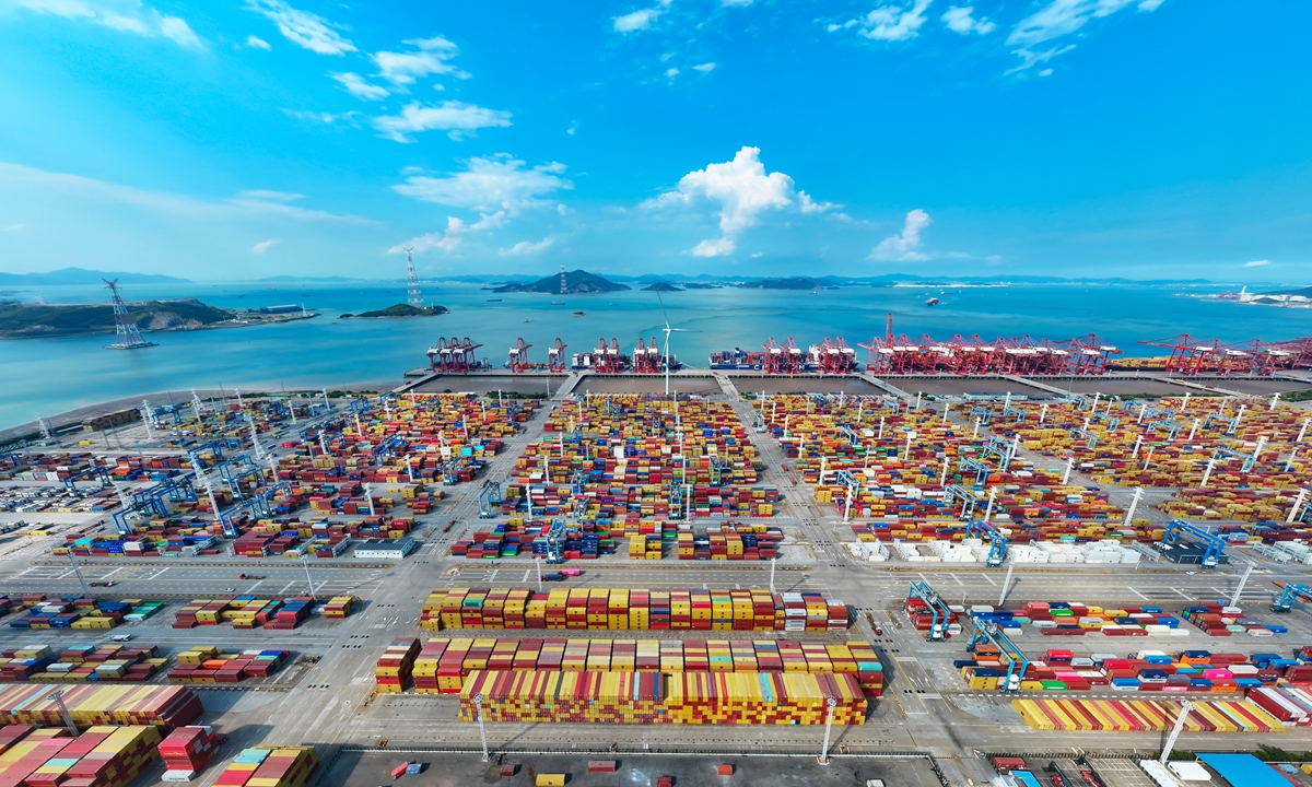 A view of the Ningbo-Zhoushan Port in East China's Zhejiang Province  Photo: Courtesy of Ningbo Beilun Third Container Terminal Co