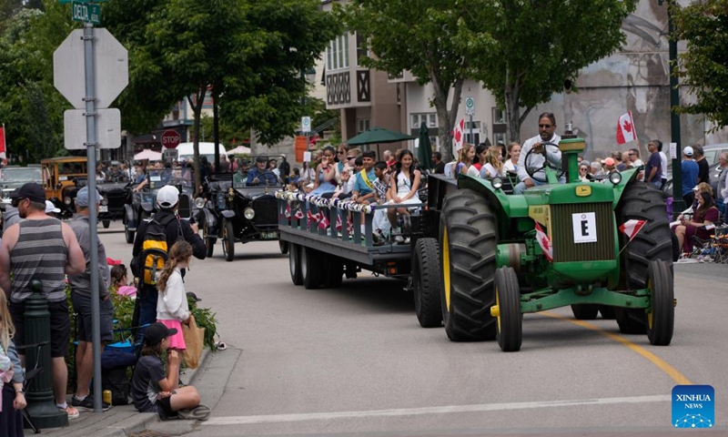 A tractor is pictured during the Ladner May Days parade in Ladner, British Columbia, Canada, May 24, 2026. (Photo by Liang Sen/Xinhua)