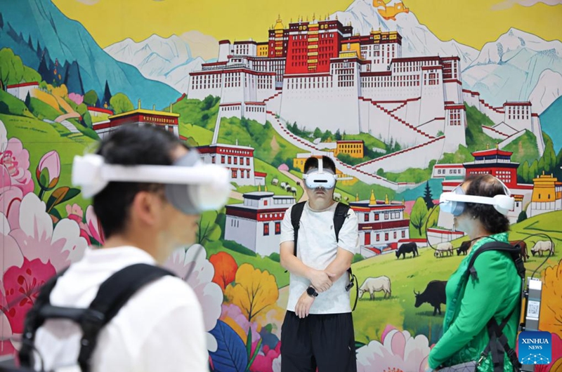 Visitors are pictured during a VR immersive experience at the 22nd China (Shenzhen) International Cultural Industries Fair in Shenzhen, south China's Guangdong Province, May 24, 2026. The 22nd China (Shenzhen) International Cultural Industries Fair kicked off on Thursday in the metropolis of Shenzhen.
The five-day event, which highlights cultural industry development, focuses on the digital intelligence empowerment of the industry and the cultivation of new quality productive forces, gathering domestic and foreign high-end cultural industry resources and innovation elements. Photo: Xinhua