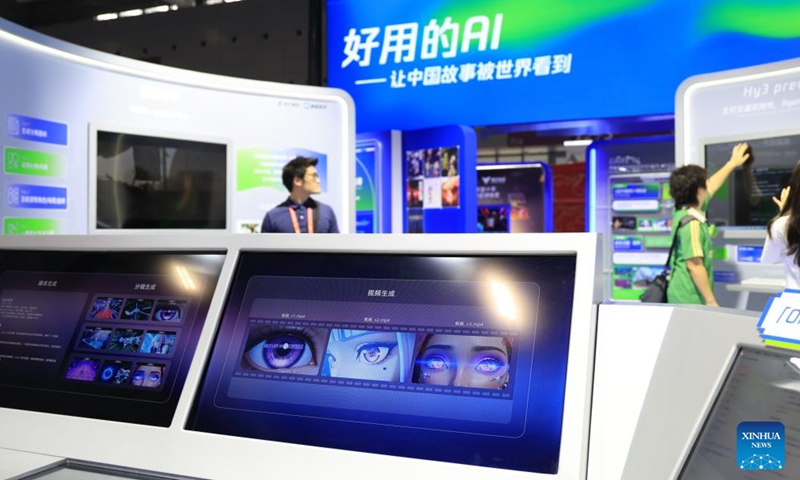 The exhibition area of China's digital-tech giant Tencent is pictured at the 22nd China (Shenzhen) International Cultural Industries Fair in Shenzhen, south China's Guangdong Province, May 21, 2026. The 22nd China (Shenzhen) International Cultural Industries Fair kicked off on Thursday in the metropolis of Shenzhen.
The five-day event, which highlights cultural industry development, focuses on the digital intelligence empowerment of the industry and the cultivation of new quality productive forces, gathering domestic and foreign high-end cultural industry resources and innovation elements. Photo: Xinhua