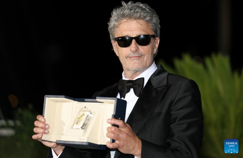 Pawel Pawlikowski poses during a photocall after winning the Best Director Award for Fatherland during the closing ceremony of the 79th edition of the Cannes Film Festival in Cannes, southern France, on May 23, 2026. The 79th edition of the Cannes Film Festival closed Saturday in the southern French resort town of Cannes. (Xinhua/Wu Huiwo)
