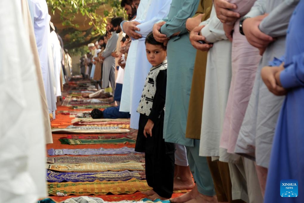 People offer Eid al-Adha prayers in Peshawar, Pakistan, on May 27, 2026. (Photo: Xinhua)