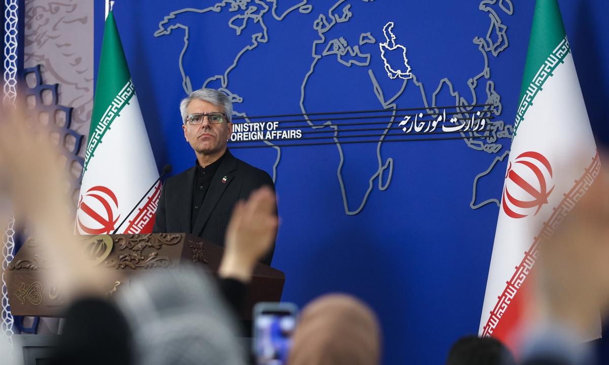 Iranian Foreign Ministry spokesperson Esmaeil Baghaei hosts his weekly press conference on May 25, 2026. Photo: VCG