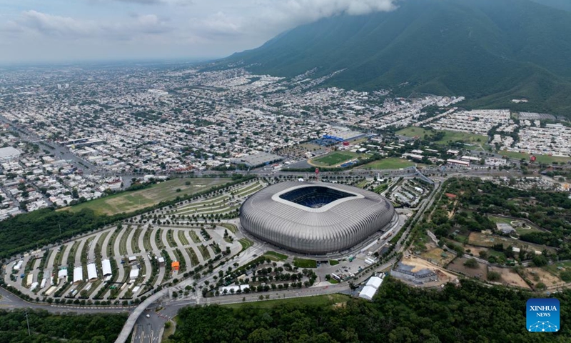 This drone photo taken on May 26, 2026 shows the Monterrey Stadium in Guadalupe, Nuevo Leon State, Mexico. (Photo: Xinhua)