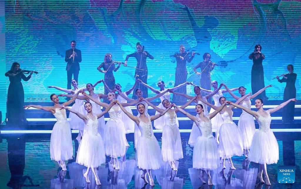 Actors perform during the opening ceremony of the 10th China-Russia Summer Youth Games in Svetlogorsk, Kaliningrad Region, Russia, on May 25, 2026. (Photo: Xinhua)